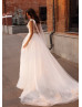Tulle Straps Ivory Shimmering Lace Wedding Dress
